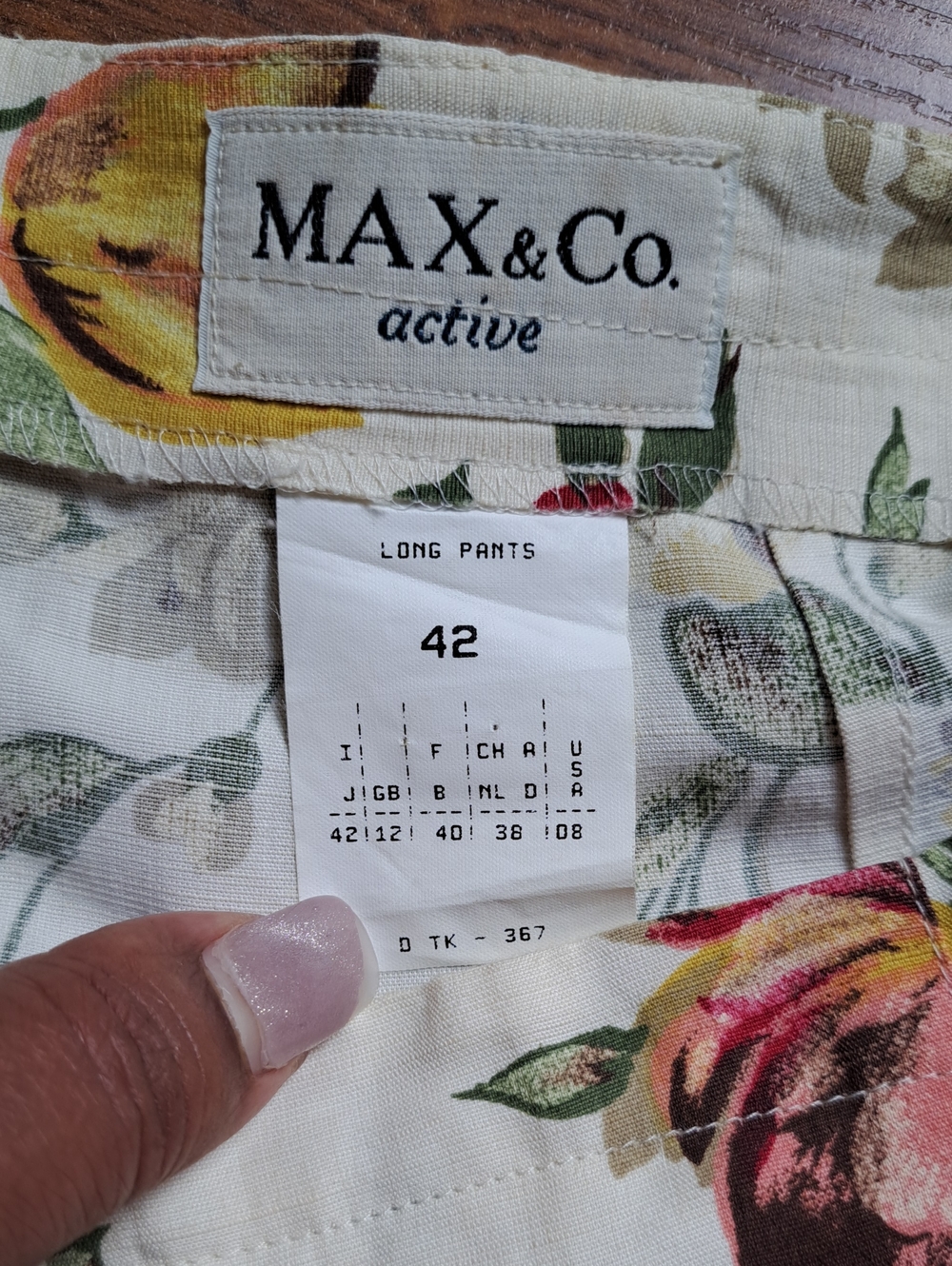 MAX&Co. Active Floral Linen Blend Trousers IT 42 US 2 Made in Italy - Picture 6 of 11